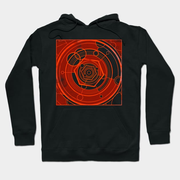 Weathered Clockwork - Red (Gallifreyan inspired) Hoodie by Circulartz